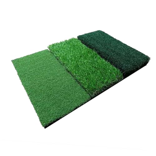 Gogogmee 3 Lengths Grass Golf Swing Mat Portable Hitting Pad for Practice Outdoor