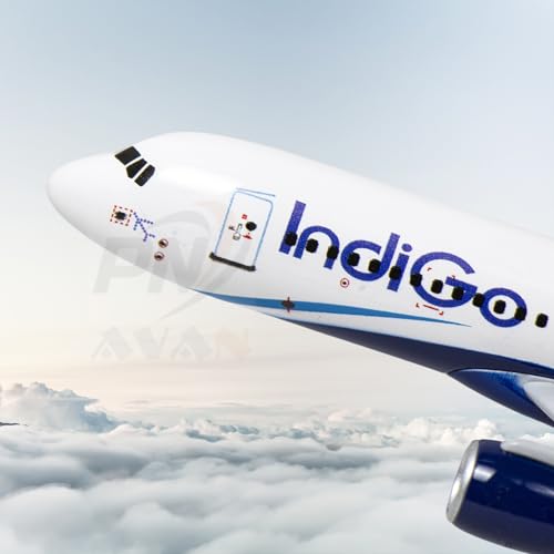 Image of Aeroplane Indigo Airways Airlines Scale Model Die Cast Metal Aircraft Highly Detailed Replica Gift for Aviation Enthusiasts 16 Cm, for Kid