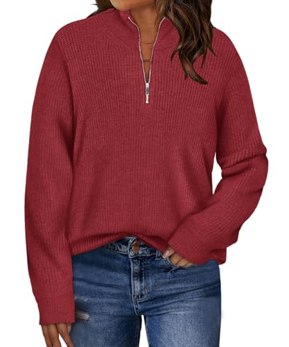 Image of TIYOMI Women Plus Size Tops Long Sleeves Mock Neck Sweaters Knit Pullover Sweater Adjustable Zipper Fall Autumn Winter Shirt