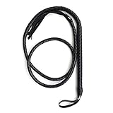Faux Leather Horse Whip Long, Riding Whip Costume Accessory, Non Slip Bull Whip Equestrianism Whips for Outdoor Riding Racing Sports Equestrianism Tool Stage Performance Cosplay (Black)