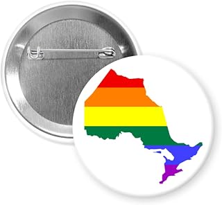 1 Pcs | 2.25 inch | Ontario Pride - Metal Pin Back Button Badge | LGBTQAI+