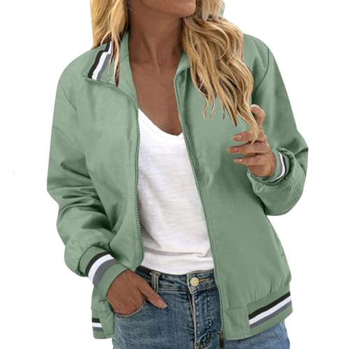 Chaqueta de béisbol para mujer con bolsillos y diseño de blusa ligera