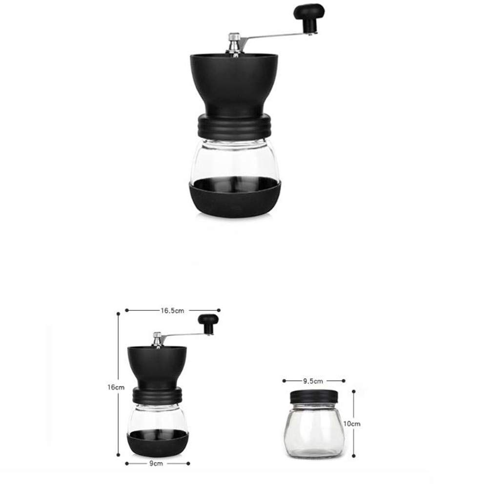 LBCD Macinacaffè manuale professionale regolabile a manovella portatile per viaggi o campeggio con contenitore extra pulizia spazzola morbida grossolana mini macinaspezie in ceramica