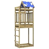 LoogCape Spielturm Braun 85 x 52,5 x 239 cm aus massiv imprägniertem Holz für Garten, Kinder, Abenteuer, Klettern, Rutsche, Veranda, outdoor, langlebig, für Jungen und Mädchen