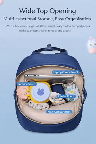 Image of Winnies Diaper Backpack for Multi-Function Bag with Changing Pad, Insulated Bottle Holders Large Capacity diaper backpack for Travel Essentials, Moms, Dads New Born Babys