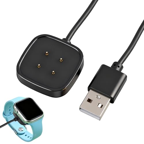 Ladegerät Adapter für Fitbit Versa 4/Versa 3 USB C LadeKabel & Ladestation Magnetisches Typ C Charger Cable Dock für Fitbit Uhr Sense 1/2 Versa 3/4 Smartwatch 100cm