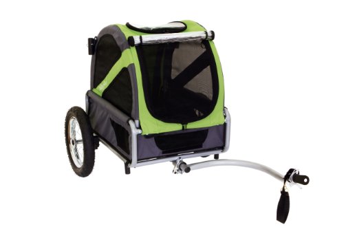 DoggyRide Mini Dog Bike Trailer, Spring Green/Grey