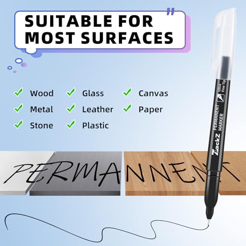 Ultra Fine Point Permanent Black Marker, 18 pack Permanent Markers, Permanent Markers Ultra Fine Tip 0.4 mm Tip, Waterproof & Fade-Proof Ink, Quick Drying, Writing on Paper, Plastic, Metal, Glas - Image 2