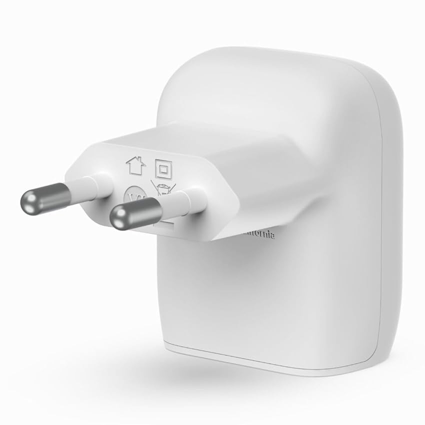 Belkin Caricabatteria da parete rapido USB Type C Power Delivery da 20W, Certificato USB-C PD 3.1 PPS, ideale per i viaggi, per iPhone Air, iPhone 16, iPad, Samsung Galaxy, Google Pixel