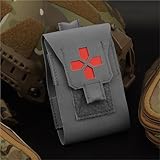 PBTMCD Mini Bolsa Táctica IFAK De Bolsillo Portátil, Botiquines De Primeros Auxilios De Emergencia Médica, Bolsa EMT De Caza De Juegos De Guerra Al Aire Libre(Gray)