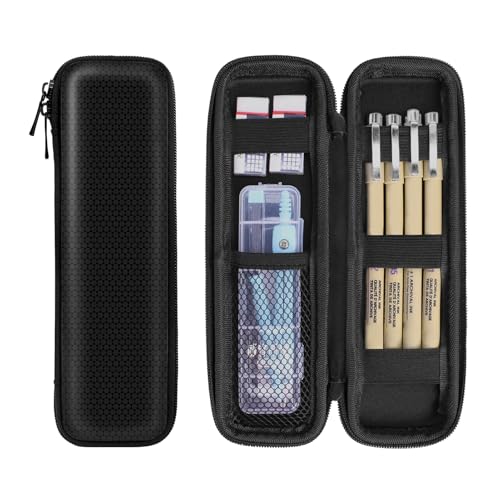 Image of Klawdsky Small Pencil Case for Pencils,Hard Pencil Case for Executive Fountain Pens,Ballpoint Pens-Black