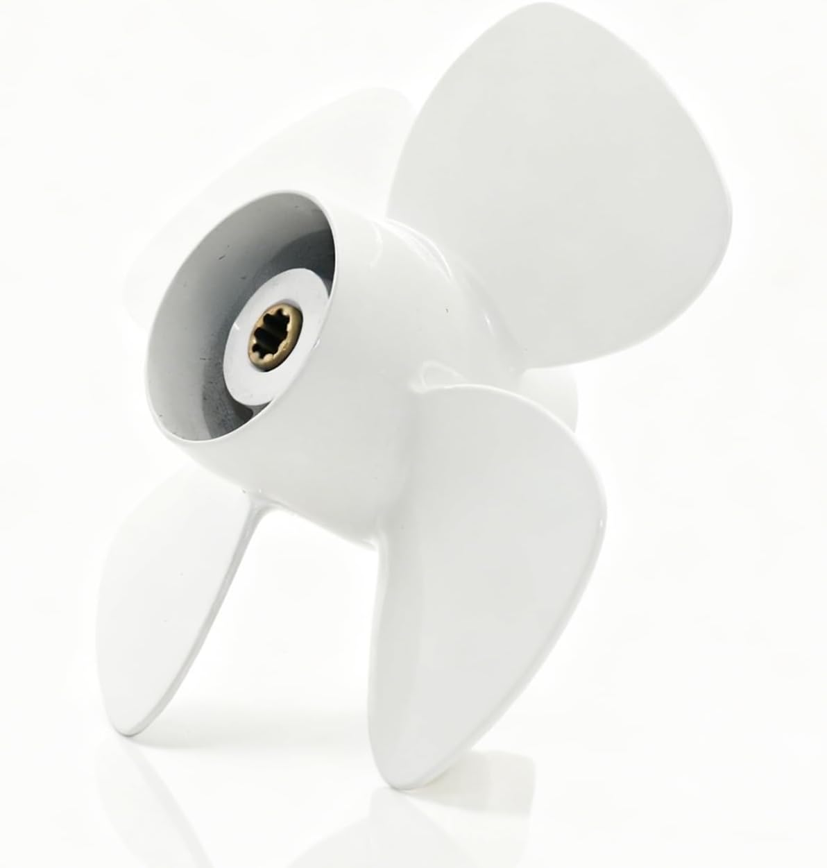 4 Blades Propeller 10x9 Pitch Upgrade Aluminum Prop 8 Tooth Spline High Thrust Compatible with Yamaha Outboard Engines 9.9HP F9.9 15HP F15C F15 F20, Replace for Solas No.3113-100-09