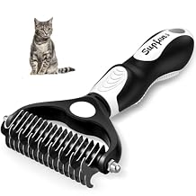 Cat shedding Tools I Cat Brush for Shedding I Undercoat Rake for Dogs and Cats I Deshedding Brush I Reduces Shedding 95% White Black-29