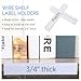 Teling 100 Pieces Shelf Label Holder, Clear Plastic 0.875'' x 6'' Shelves Clip Wood Tags Ticket Sign Label Metal Holders for 0.75'' Thick Shelves Includes Matched Blank Inserts Offices Libraries