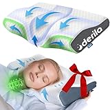 Derila Nackenkissen Kopfkissen, Memory Foam Kissen Original. Ergonomisches Kopfkissen, NackenstĂŒtzkissen, SeitenschlĂ€ferkissen fĂŒr Seiten, RĂŒcken & BauchschlĂ€fer (Queen, 1er Pack)