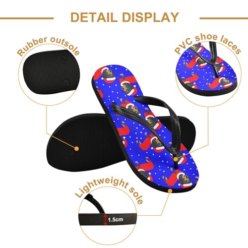 Burbuja Christmas Dogs Flip Flops for Women Men, Soft Thong Sandals Rubber Slippers for Pool Beach Essentials3