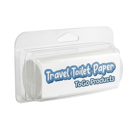 ToGo Toilet Paper (1 Pack)-Coreless Compact Rolls in Dispenser Case-Biodegradable & Septic Safe- Ideal for Camping Hiking and International Travel.