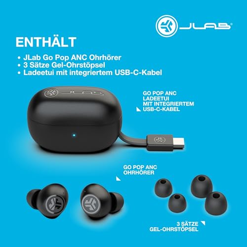 JLab Go Pop ANC In Ear Kopfhörer - Bluetooth, Schwarz – Ansicht 6