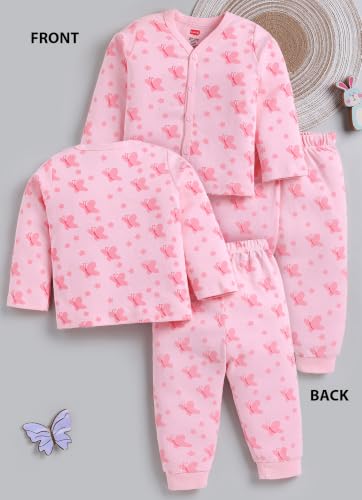 Image of LuvLap Baby Boys & Girls Regular Fit 100% Cotton Half Sleeves Jhabla & Shorts Set Pack of 2
