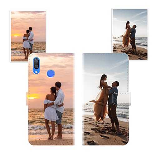 Sunrive Personalisierte hülle kompatibel mit Huawei nova 3 Handyhülle Benutzerdefiniert,Schutzhülle Lederhülle handykette universal Etui mit Eigenem Foto Bild Text Persönliche