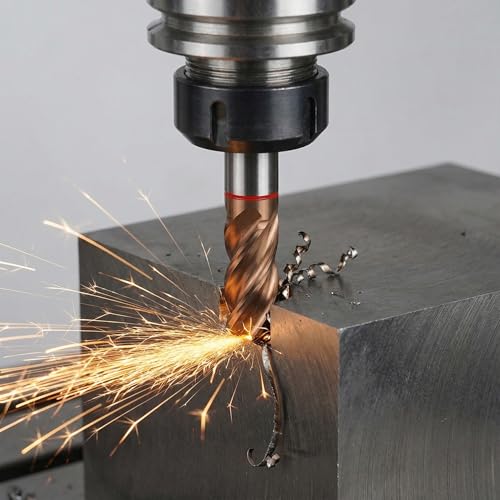 Image of Carbide Square EndMill HRC55 Double Edge 4 Flute AlTiN Coating Tungsten Steel Color-Ring Milling Cutter for Metal Steel TGR Series 11pcs Set