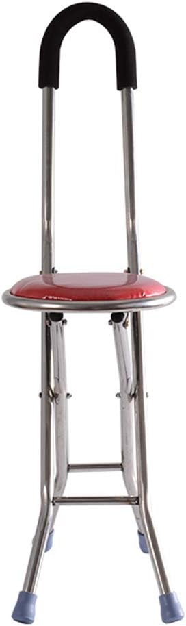 XRX Walking Cane Chair Stool Walking Stick with Seat Portable Fishing Rest Stool Heavy Duty Type Folding Lightweight Crutches with Comfortable Handle for Elderly and Disabled