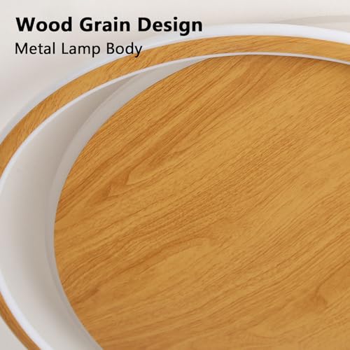 Plafonnier LED encastré dimmable 53CM en bois pour éclairage de salon et chambre moderne - 6