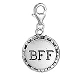 Sexy Sparkles BFF Best Friends Forever Dangling Clip on Charm with Lobster Clasp for Bracelet