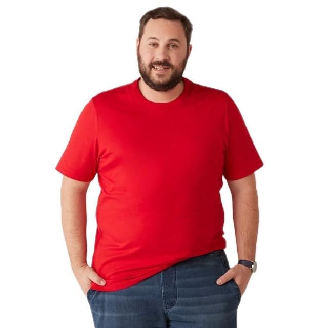 Camiseta Básica Masculina Malwee Plus Size Ref. 87847 Cor:Vermelho;Tamanho:G3