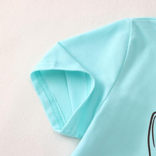 Image of MODNTOGA Girl Happy Easter Crewneck Shirt Glasses Bunny Graphic T-Shirt Big Kid Cute Rabbit Print Easter Holiday Pullover Top