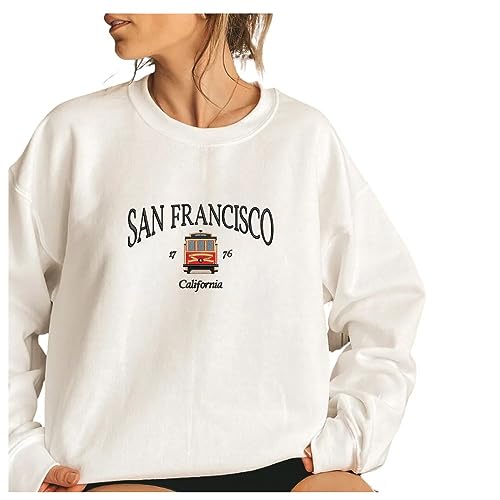 Embroidered San Francisco 1776 Sweatshirt, California Cable Car Tee Gift, California Travel Hoodie Embroidery, San Francis City Lover Gift, Tourist Attraction Tee, California Visitor Gift