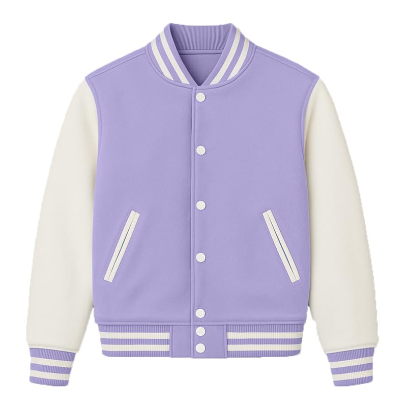 Image of Koverify Cotton Blend Standard Length Long Sleeves Winter Wear Solid Varsity Jacket For Men