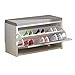 Un Espace De Rangement Chaussures Banc Flip Porte-chaussures Avec Siège Rembourré Shelf Cabinet Salon Hall D'entrée Chambre Blanche 80X24X43CM MUMUJIN
