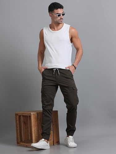 Image of U.S. Pitchers Mens Twill Laffer Cargo Joggers I 6 Pocket Utility Pants I Stylish Comfort Fit I 12 Colors I Sizes 30 to 38