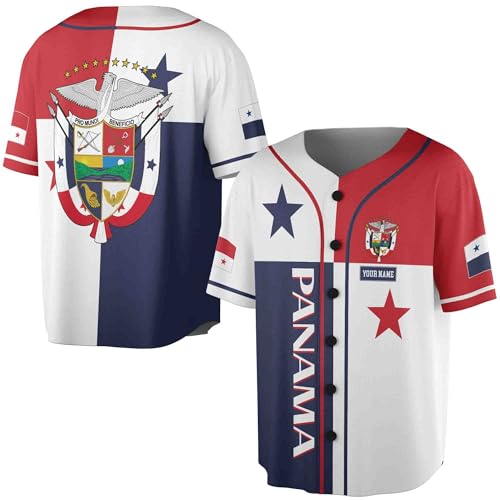 Customized Name Panama Flag Coat of Arms Baseball Jersey S-5XL miniatura 1