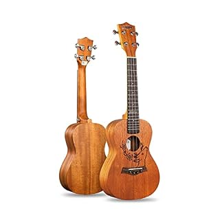 Saturey Ukulélé 1 Pc Ukulele Acajou Ukulele Motif de cerf Cordon de Carbone Concert for Les débutants Adultes (21 » 23… - Les Beatles, Paul McCartney, John Lennon, RIngo Starr, George Harrison