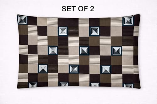 Image of Designer Floral Printed Flat Bedsheet for Double Bed 200tc to 220tc | Ultra Soft Cotton Fabric | King /Queen Size Top Sheet with 2 Matching Pillow Covers - 228 x 228 Cm, Dark Brown