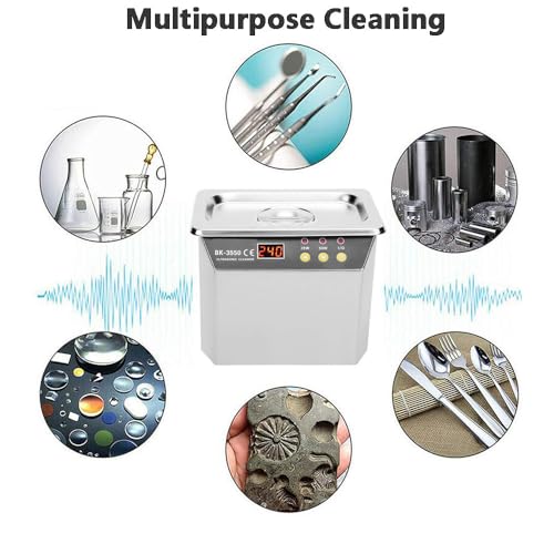 Limpador ultrassônico de 800 ml, limpador profissional de joias de aço inoxidável 304 43 kHz, limpad