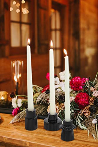 Vixdonos Taper Glass Candlestick Holders Tealight Candle Holders For Table Centerpieces, Wedding Decor And Dinner Party (3 Pcs, Black) #TOP4