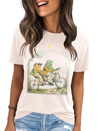 IRISGOD Womens Graphic Tees Casual Summer Short Sleeve Vintage T ...