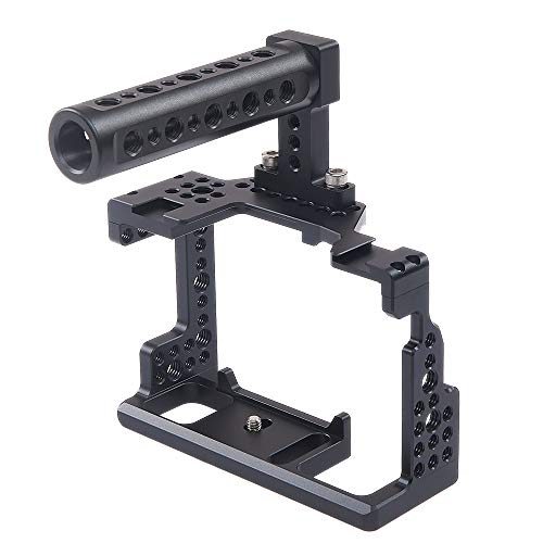 Image of Camera Cage kit for Sony A7 II /A7 III /A7 SII /A7M3 /A7 RII /A7 RIII with Cold Shoe Mounts，Top Handle，Threaded Holes for Professional