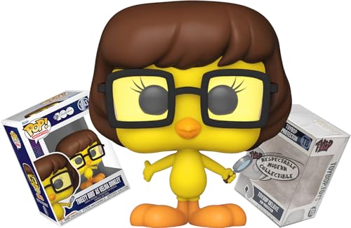 Funko Looney Tunes x Scooby-Doo: Tweety Bird as Velma Dinkley + ToyBop Protector: WB 100 Retro Pop! TV Animation Vinyl Figure (Bundled with Pop Protector Collector Case Box Gift Set)
