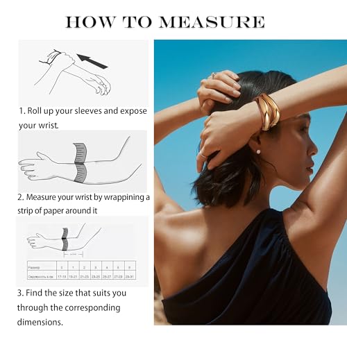 RIOSO Gold Chunky Bracelets for Women Bangles Thick Cuff Big Large Statement Set Women's Gold Bangle Chunky Bracelet2