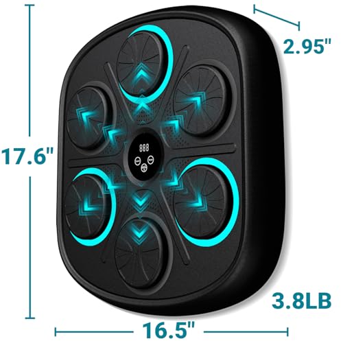 Image of OurStarry Smart Music Boxing Machine for Adults and Kids, Wall Mounted Punching Trainer with Boxing Gloves, LED Electronic Target, 9 Modes and 9 Speeds, Home Gym Workout Equipment