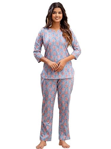 Image of feranoid Women Full Sleeves Cotton Nightsuits