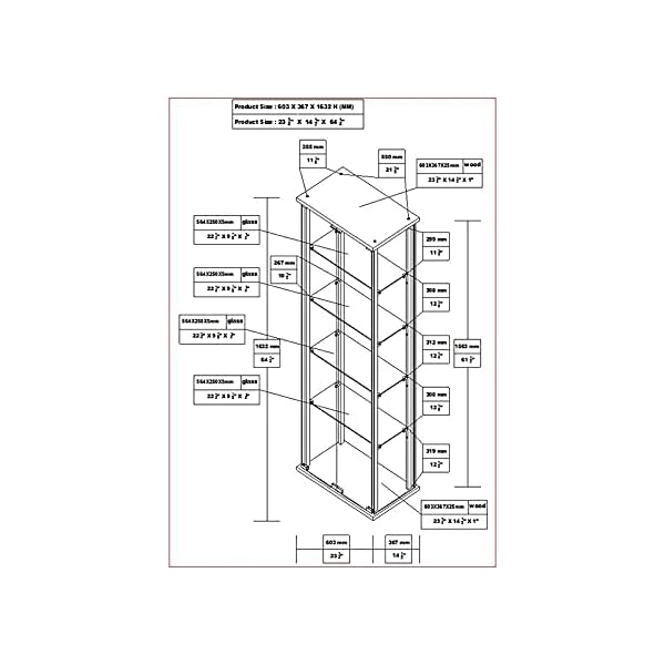 Home Square 3 Piece Glass Curio Set with 3 Shelf 4 Shelf and 5 Shelf The Community