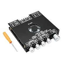 ZK-AS21 TPA3255 Bluetooth 5.1 Power Amplifier Board HiFi 2.1 Channel 220Wx2+350W Digital Audio Receiver AMP Board with Treble and Bass Control for DIY Speakers