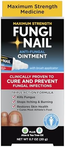 Fungi Nail Anti-Fungal Ointment 0.7 Fl Oz, Kills Fungus that Can Lead To Athlete's Foot with Tolnaftate, Toe Nail Fungus Treatments, Clinically Proven to Cure Infections, Natural Color