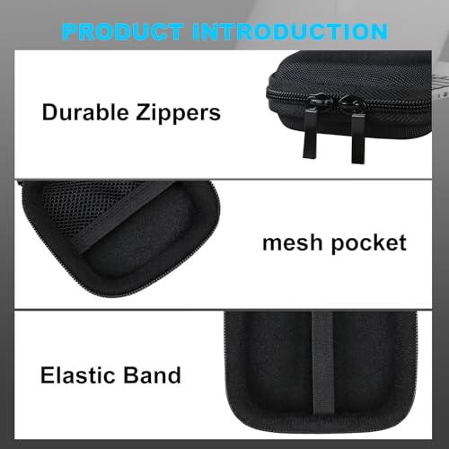 Image of Lacdo Hard Drive Carrying Case for Crucial X9 Pro /Crucial X10 Pro Portable SSD USB-A Adapter 1TB 2TB 4TB USB 3.2 External Solid State Drives Shockproof Water Repellent Storage Travel Bag, Black+Black