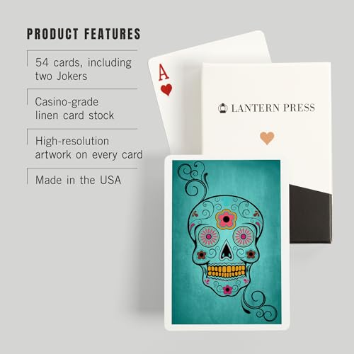 Lantern Press Sugar Skull 52 Naipes Póker miniatura 3